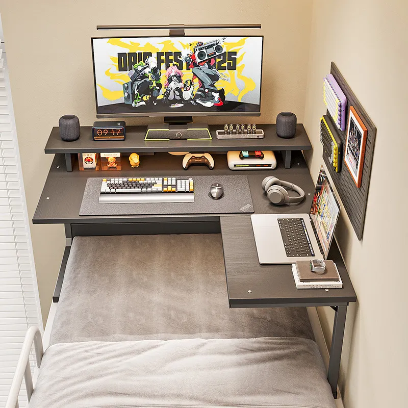 Esports Gaming Bed - L자형 코너 책상, 기숙사 침대용 컴퓨터