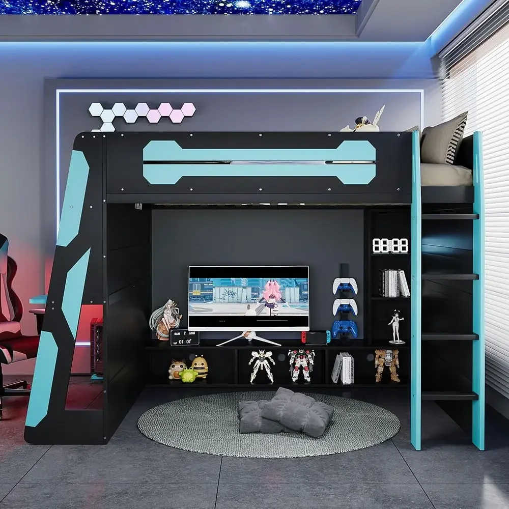 Esports Gaming Bed - 맞춤형 대형 원목 게이밍 침대 (책상,