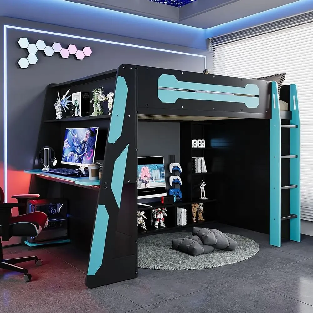 맞춤형 대형 원목 게이밍 침대 (책상, 수납공간, LE - Esports Gaming Bed 리뷰 및 가격
